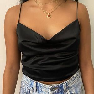 Cowl Neck Crop Top
